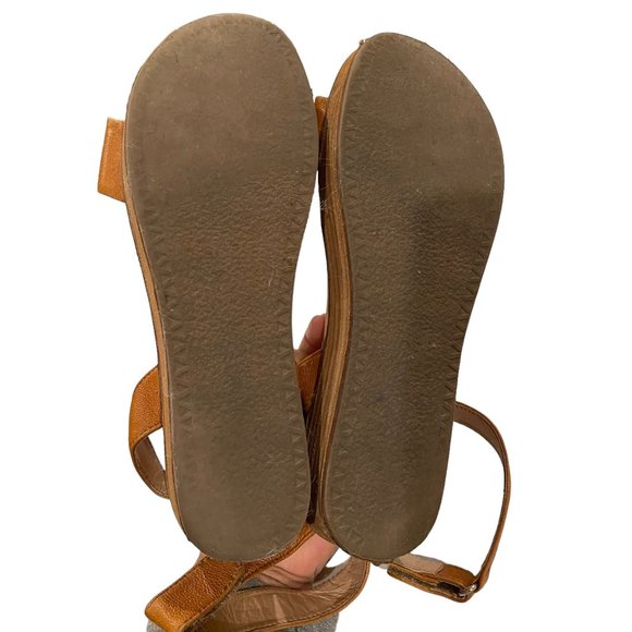 Steve Madden Gaiya Leather Brown Wedge Platform Sandals Size 7.5M - Picture 8 of 8